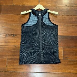 Lululemon Swiftly High Neck Tank Size 8 Black/White multi